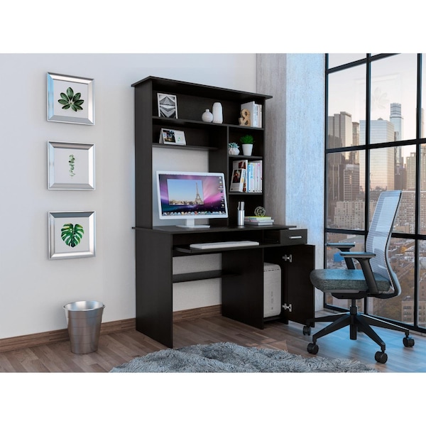 Tuhome 22.9 in. D X 70.8 in. H, 43.3 in. W X Laminate, Black - ELW5719