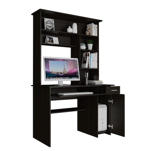 Tuhome 22.9 in. D X 70.8 in. H, 43.3 in. W X Laminate, Black - ELW5719