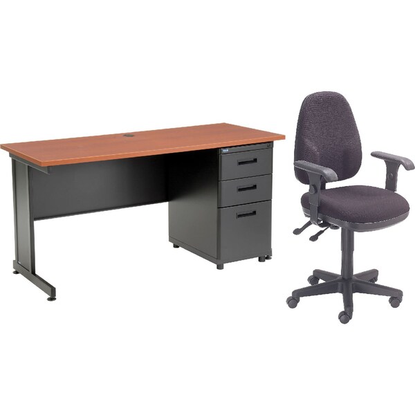 Interion By Global Industrial Office Desk Kit, 24 in D X 30 in H, 60 in W X - 670073CH-B1