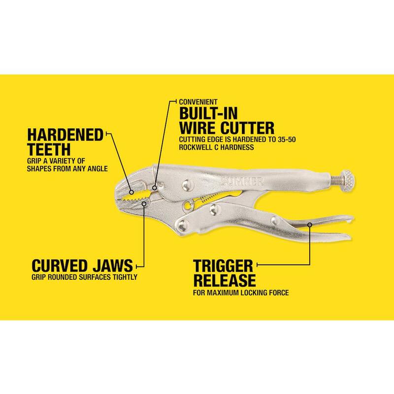 Southwire 4 in. Curved Locking Pliers with Cutter - 781612