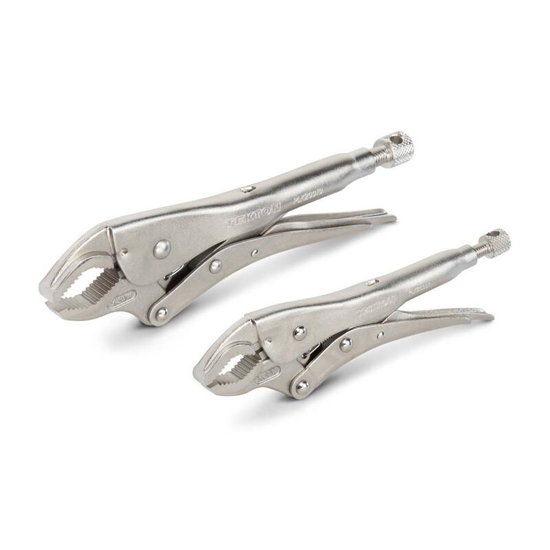 TEKTON 7 in. to 10 in. Indexing Round Jaw Locking Pliers Set (2-Piece) - PLK90201