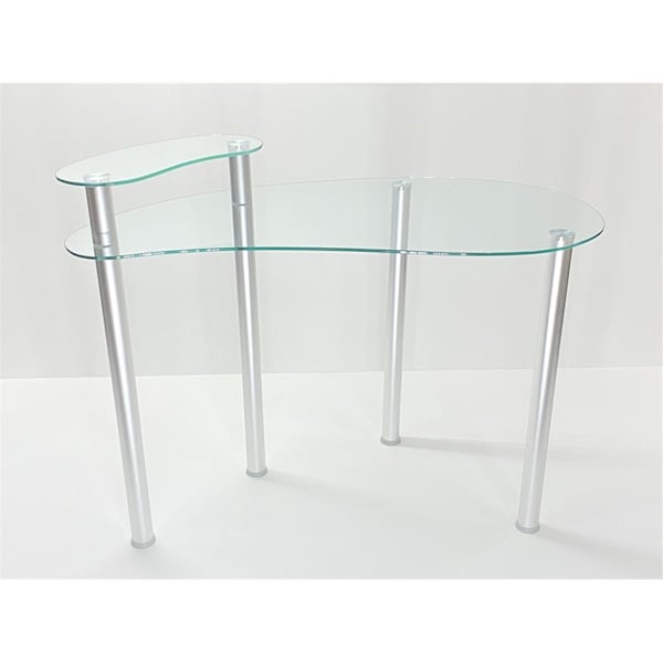 Doba-Bnt 29.5 x 45.3 x 23.7 in. Tier One Designs Clear Glass Corner Computer Desk with Monitor Stand - SA1886685