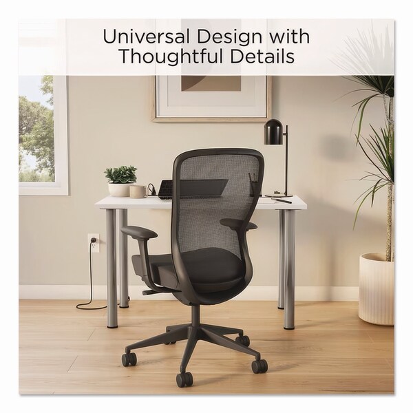 Union & Scale Essentials Writing Table-Desk with Integrated Power Management, White/Aluminum - UN59689-CC