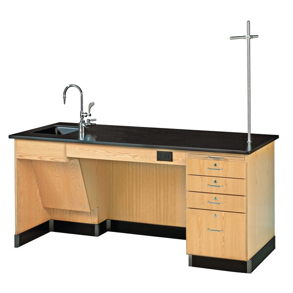 Diversified Spaces Teachers Desk Instructors Desk, ADA, 72" x 30" x 34", 30" D X 34" H, 72" W X Red Oak - 1214K-L-ADA
