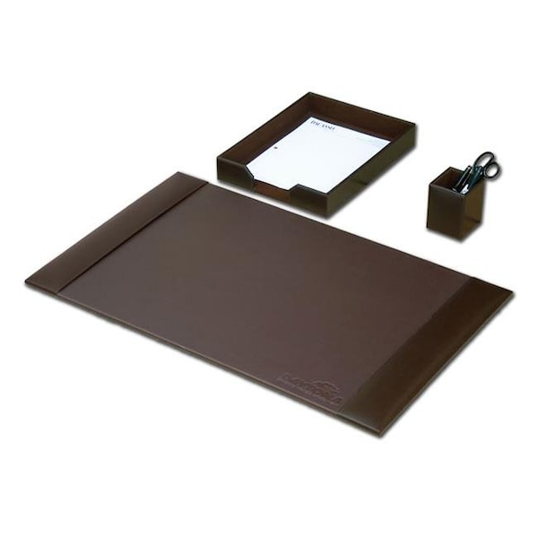 Dacasso Dacasso D3637 Dark Brown Bonded Leather 3-Piece Desk Set - D3637
