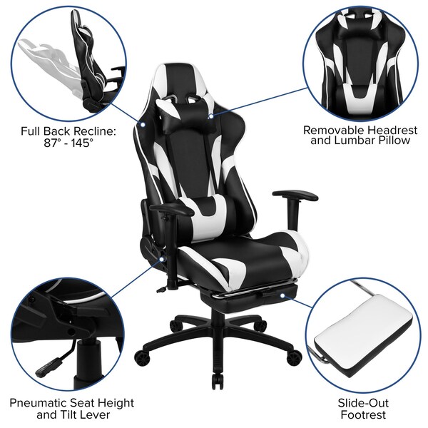 Flash Furniture Red Gaming Desk and Chair Set - BLN-X30RSG1030-BK-GG