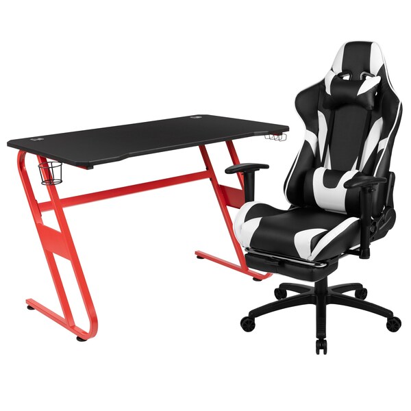 Flash Furniture Red Gaming Desk and Chair Set - BLN-X30RSG1030-BK-GG
