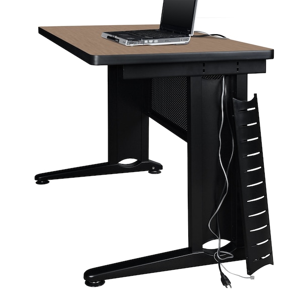 Regency Fusion Teachers Desk W/ Single Pedestal Drawer Unit, 72 in W X Wood, Metal, Noble Oak - MSP7230NO