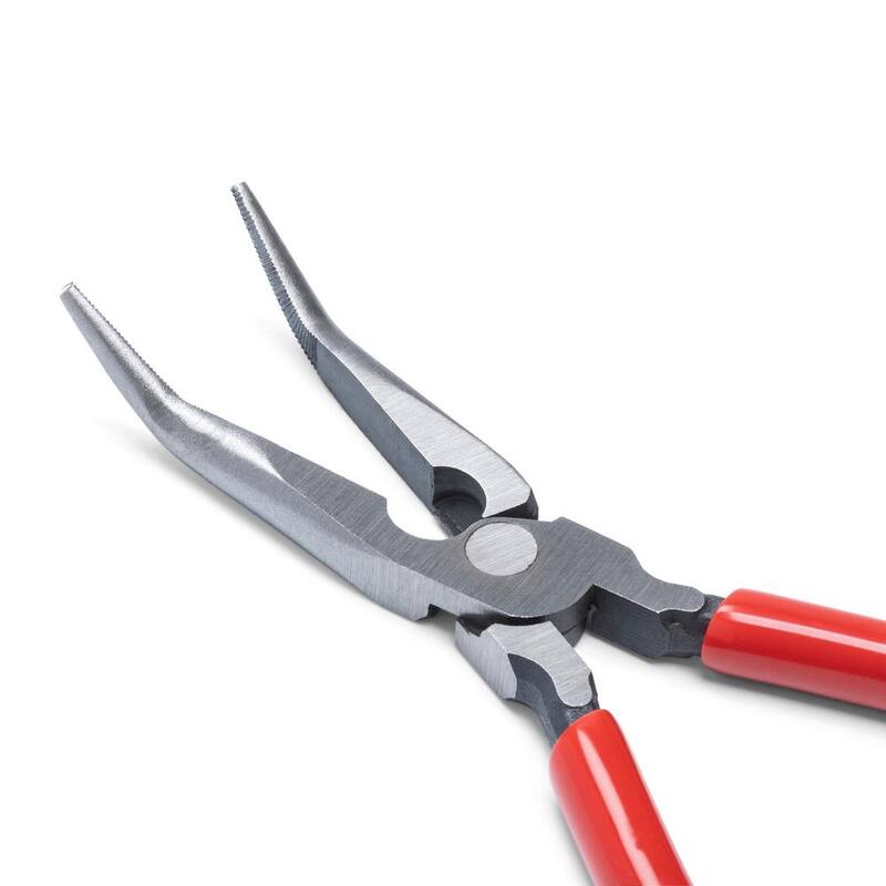 Crescent 8 in. Bent Long Nose Plier with Dipped Grip - 8888CVNN