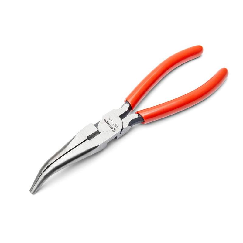 Crescent 8 in. Bent Long Nose Plier with Dipped Grip - 8888CVNN