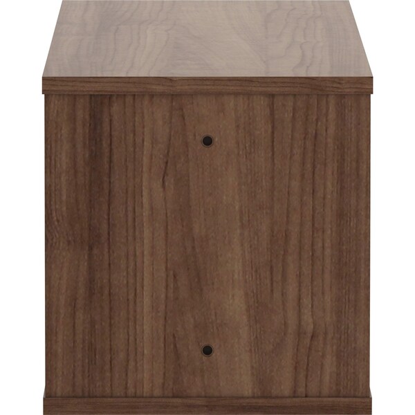 Lorell Storage Rack Panel System Open Storage Cabinet, 15.8 in D X 18.1 in H, 31.5 in W X Laminate, Walnut - 90280