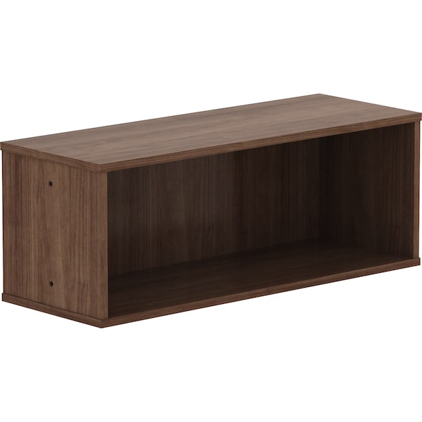 Lorell Storage Rack Panel System Open Storage Cabinet, 15.8 in D X 18.1 in H, 31.5 in W X Laminate, Walnut - 90280