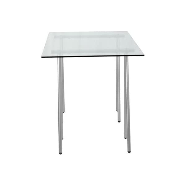 Flash Furniture Computer Desk Glass Top Desk w/Silver Frame, 27-1/2" D X 28-1/2" H, 55.063" W X Clear/Chrome - NAN-JN-2119-GG