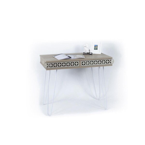 Homedora Illia Desk, Oak & White - HD-ON45RF-ILL-MT190612