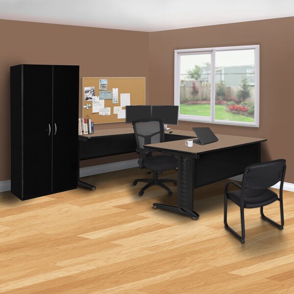 Regency Fusion Desk Shell, 66 in W X Wood, Metal, Noble Oak - MUDS663048NO