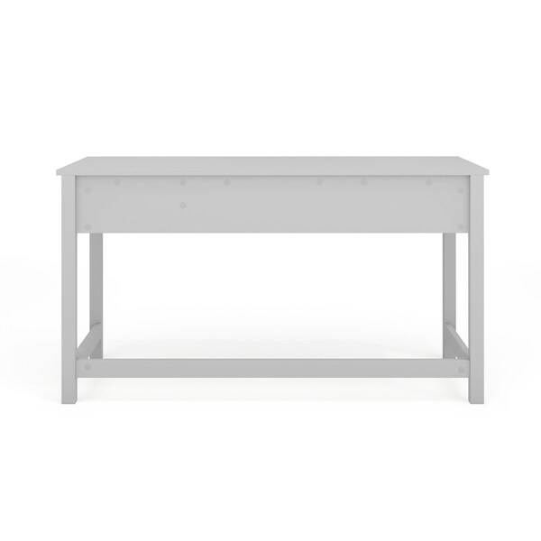 Martha Stewart Hutton Shaker Style Home Office 3 Drawer Desk in Gray w/Brushed Nickel Hardware - ZG-ZP-20-GY-MS