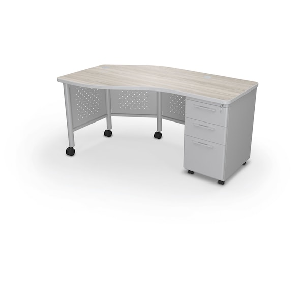 Mooreco Instructor Desk Right 29.8"H x 60"W x 36.3"D Grey Elm - 91785-8201-PL