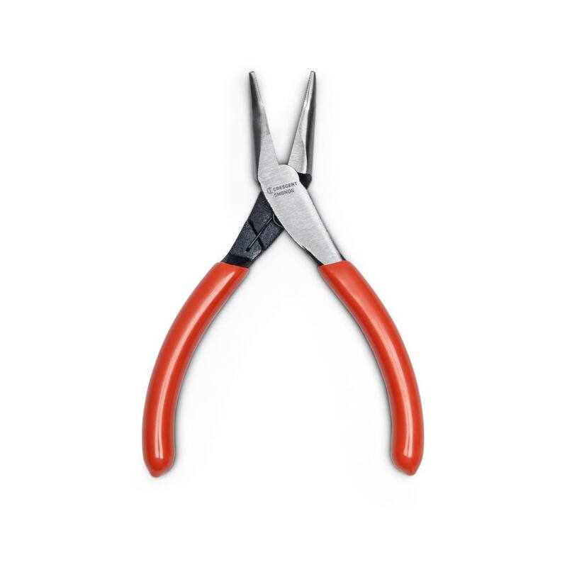 Crescent 5 in. Mini Bent Long Nose Pliers with Dipped Handles - 5MBNDG