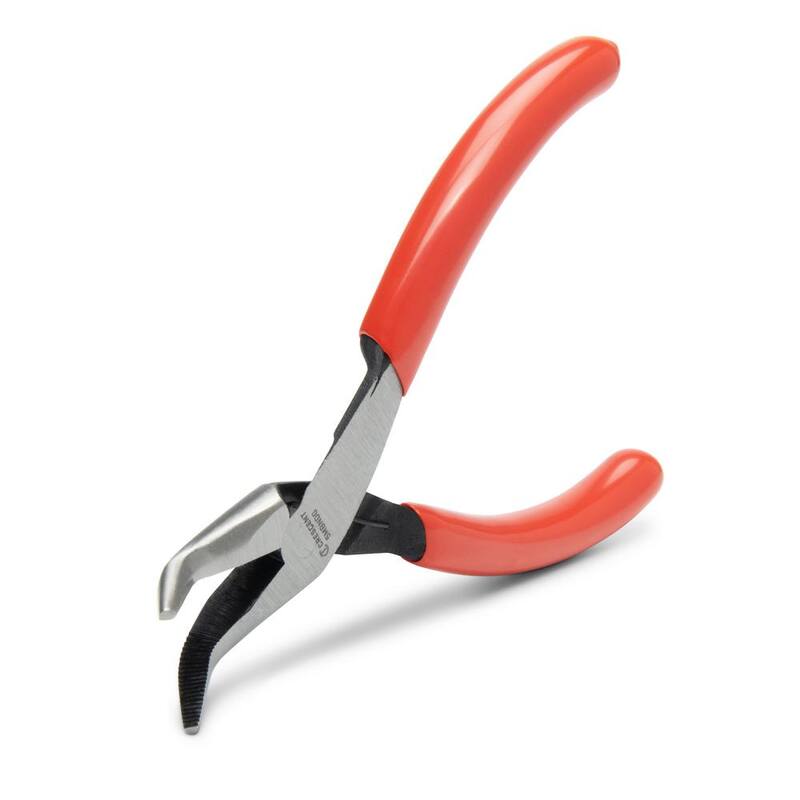 Crescent 5 in. Mini Bent Long Nose Pliers with Dipped Handles - 5MBNDG