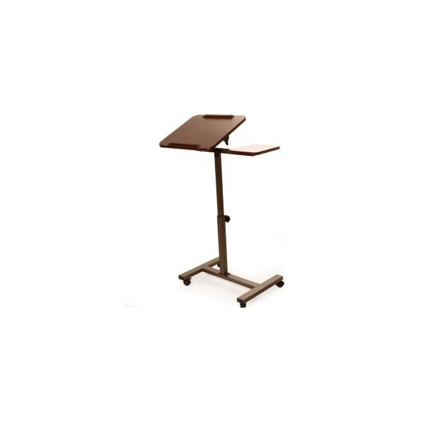 Seville Classics Seville Classics Tilting Sit-Stand Laptop Desk Cart with Mouse Pad Table, Walnut - WEB662