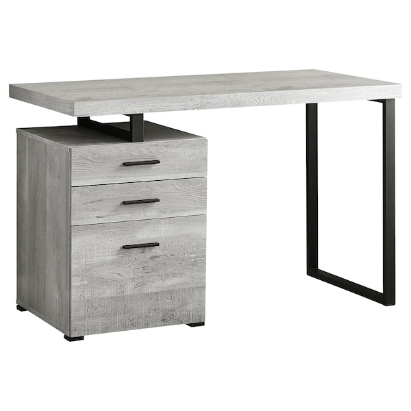 Monarch Specialties Computer Desk, Home Office, Laptop, Left, Right Set-up, Storage Drawers, 48"L, Work, Metal, Grey - I 7409