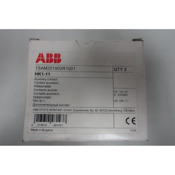 Abb Auxiliary Terminal And Contact Block 2PK - HK1-11 1SAM201902R1001