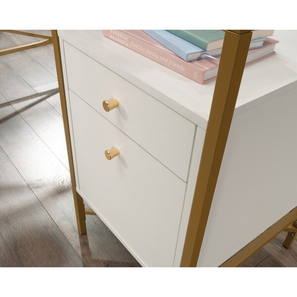 Sauder 59.06 in D X 30 in H, 59.06 in W X Engineered Wood, Metal, Glass - 433646