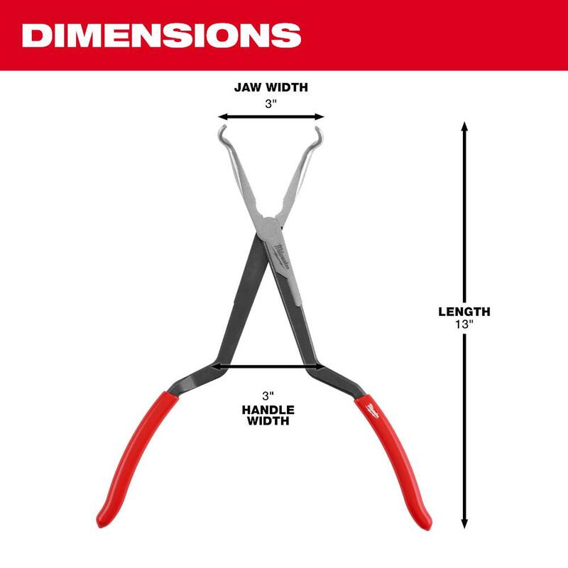 Milwaukee 13 in. Long Needle Nose Pliers with 1/2 in. Hose Grip and Slip Resistant Grip - 48-22-6561