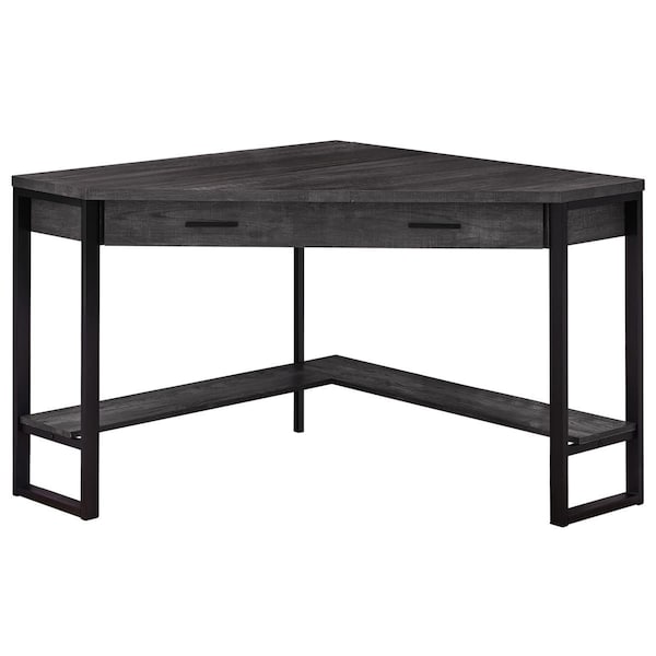 Daphnes Dinnette 42 in. Reclaimed Wood Corner Computer Desk Black - DA3071193