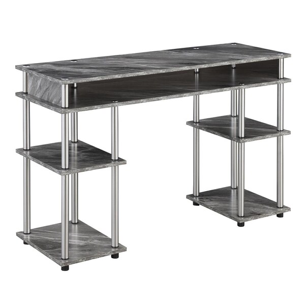Convenience Concepts Designs2Go No Tools Student Desk Marble, Gray - HI2540236