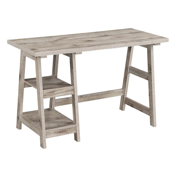 Convenience Concepts Designs2Go Trestle Desk, Sandstone - 47 x 20.25 x 29.25 in. - HI2540052