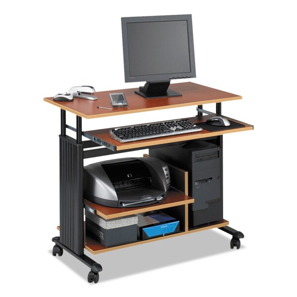 Safco Desks, 22" D X 34 in H, 35.5" W X Cherry/Black - 1927CY