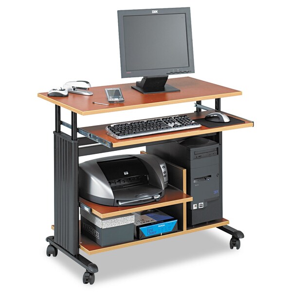 Safco Desks, 22" D X 34 in H, 35.5" W X Cherry/Black - 1927CY