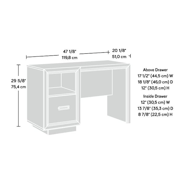 Sauder 20.08 in D X 29.68 in H, 47.16 in W X Engineered wood - 434183