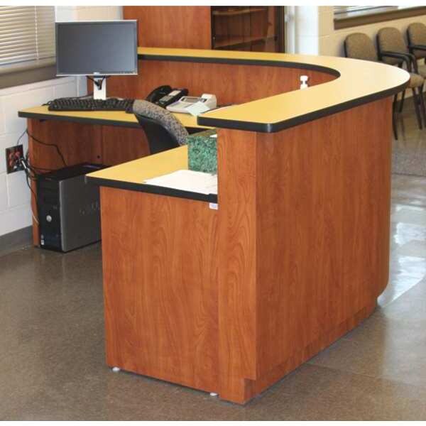 Greene Manufacturing Reception Desk Reception Desk, 78"x89" Split Leve, 78" D X 36" H, 89" W X Laminate - GMLR-2100-A2