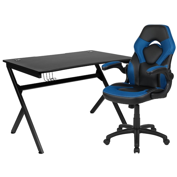 Flash Furniture Black Gaming Desk and Chair Set with Cup Holder - BLN-X10D1904-BL-GG