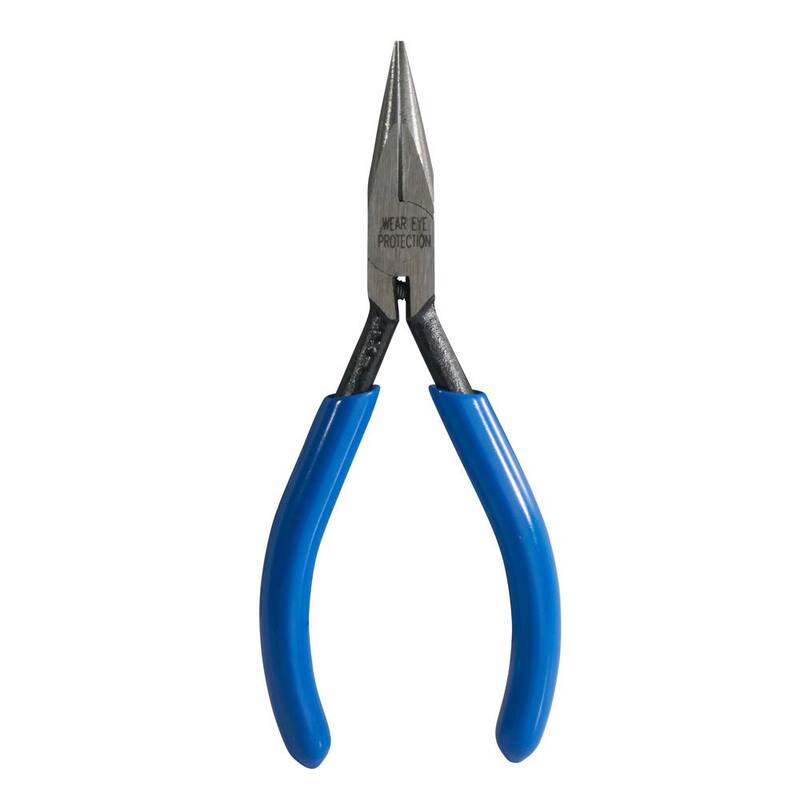 Klein Tools 4 in. Midget Long-Nose Pliers with Slim Nose and Spring - D322-4 1/2C