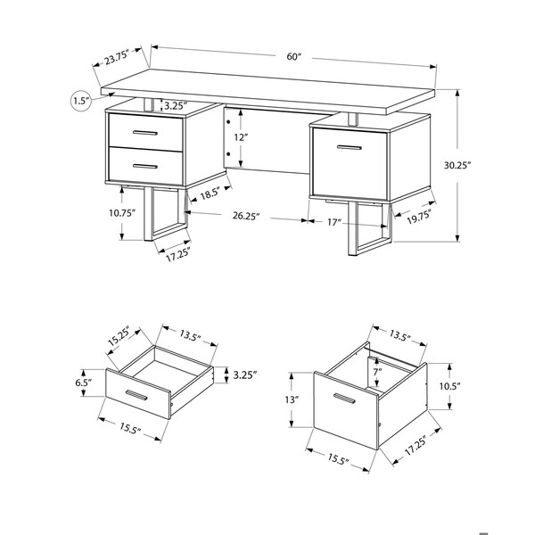 Homeroots 30.25 in. Taupe Reclaimed Wood Particle Board & Black Metal Computer Desk - 333519