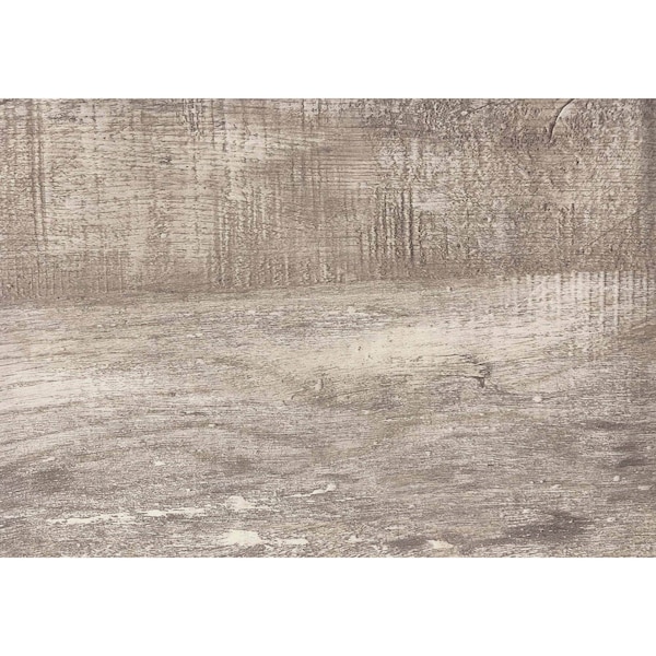 Homeroots 30.25 in. Taupe Reclaimed Wood Particle Board & Black Metal Computer Desk - 333519