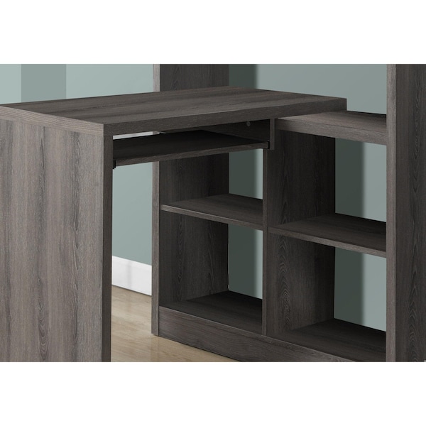Homeroots 60 in. Dark Taupe Particle BoardHollow Core & MDF Computer Desk - 333347