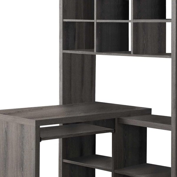 Homeroots 60 in. Dark Taupe Particle BoardHollow Core & MDF Computer Desk - 333347