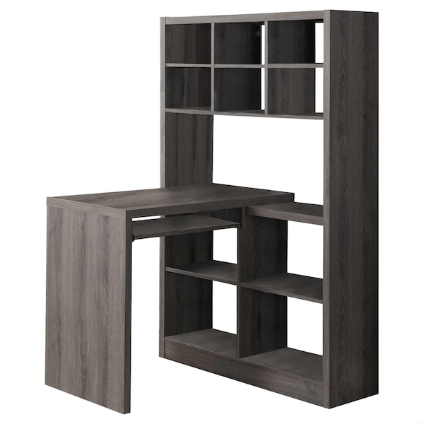 Homeroots 60 in. Dark Taupe Particle BoardHollow Core & MDF Computer Desk - 333347