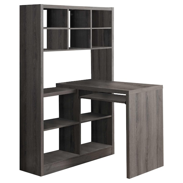 Homeroots 60 in. Dark Taupe Particle BoardHollow Core & MDF Computer Desk - 333347