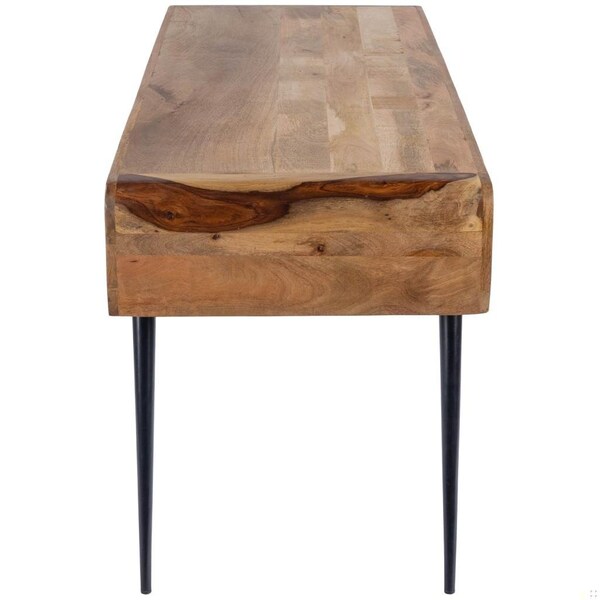 Homeroots 30 x 54.25 x 24.5 in. Natural Wood & Metal Desk - 389438