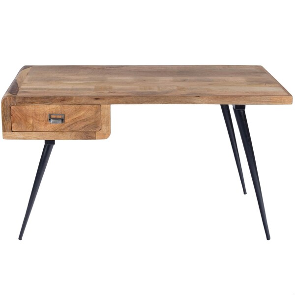Homeroots 30 x 54.25 x 24.5 in. Natural Wood & Metal Desk - 389438