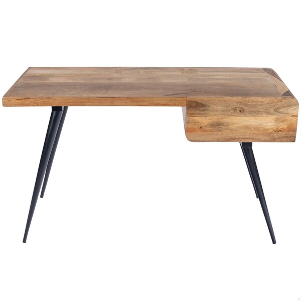 Homeroots 30 x 54.25 x 24.5 in. Natural Wood & Metal Desk - 389438