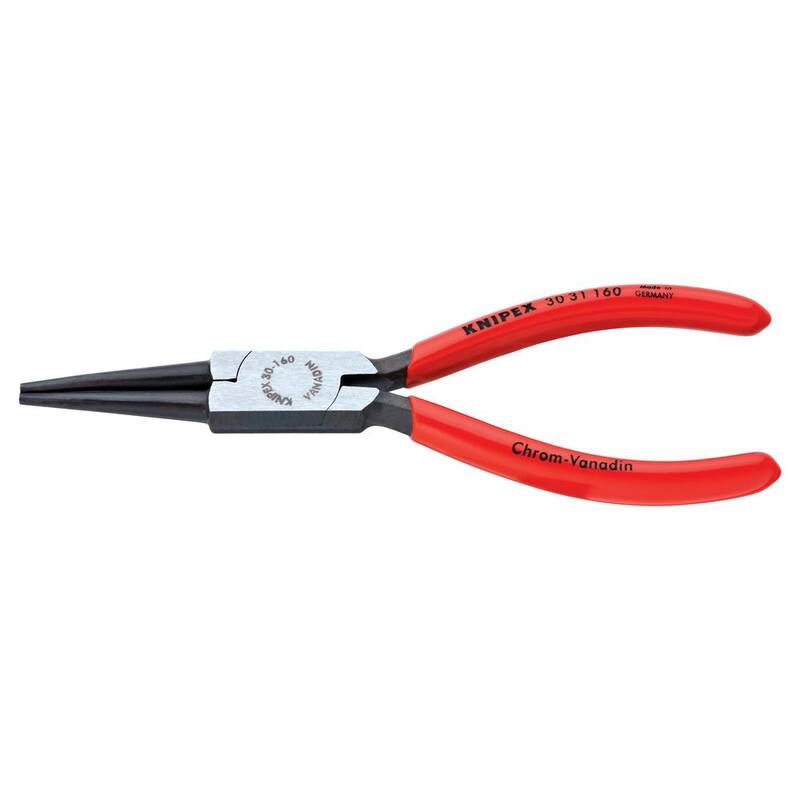 KNIPEX 6-1/4 in. Long Nose Pliers with Round Tips - 30 31 160