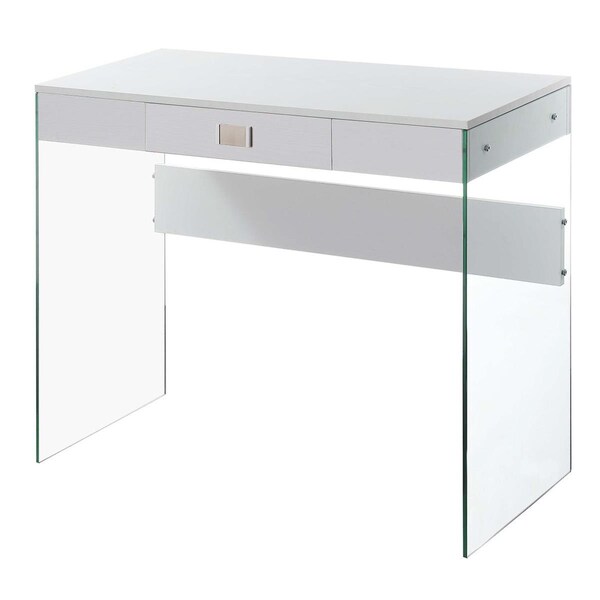 Convenience Concepts 36 in. SoHo Glass Desk, White - HI2540028
