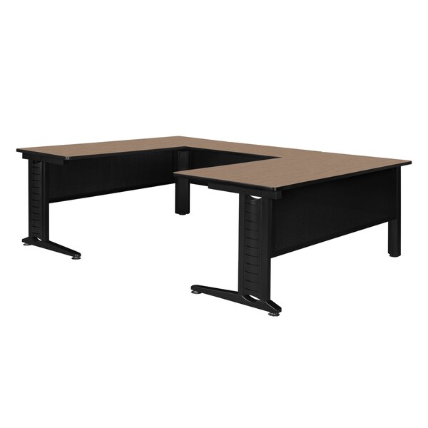 Regency Fusion Desk Shell, 72 in W X Wood, Metal, Noble Oak - MUDS723042NO