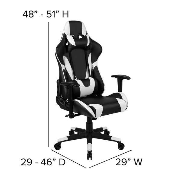 Flash Furniture Black Gaming Desk-Cup Holder/Reclining Chair Set - BLN-X20D1904L-BK-GG